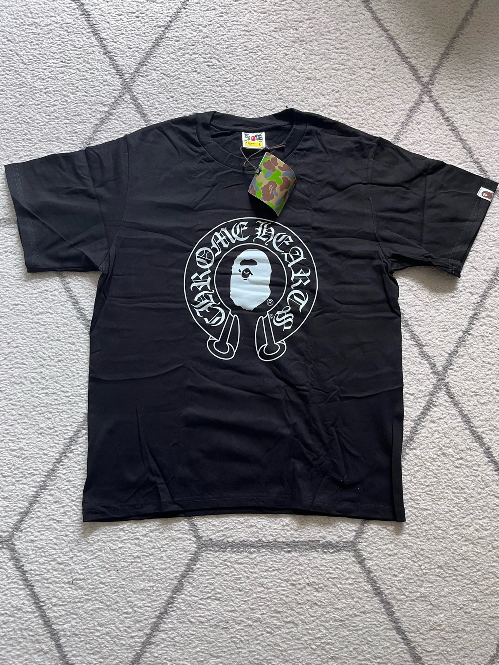 Brand New Chrome Hearts x Bape Black Tee